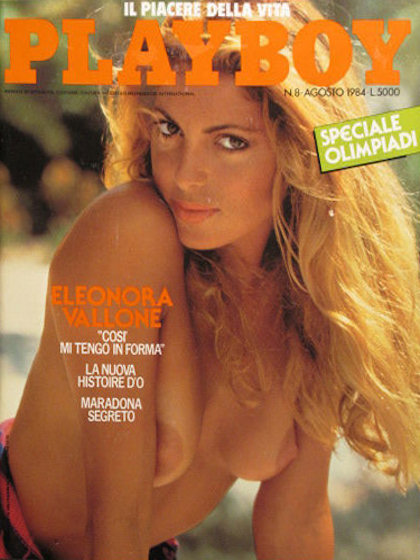Playboy Italy August 1984 magazine back issue Playboy (Italy) magizine back copy Playboy Italy magazine August 1984 cover image, with Eleonora Vallone on the cover of the magazine