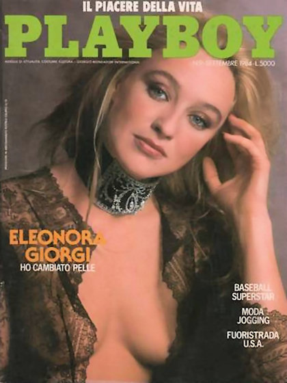 Playboy Italy September 1984 magazine back issue Playboy (Italy) magizine back copy Playboy Italy magazine September 1984 cover image, with Eleonora Giorgi on the cover of the magazine