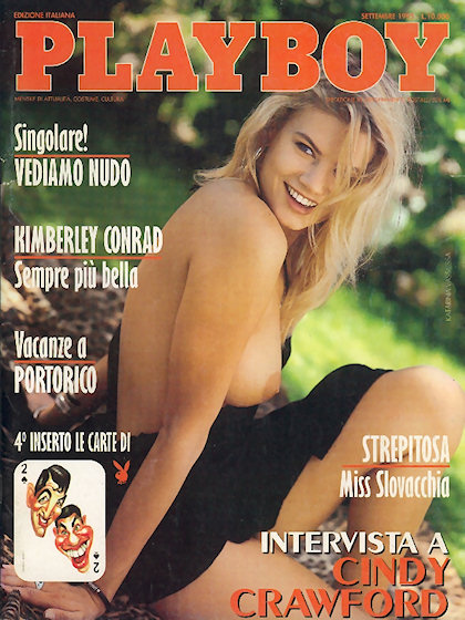 Playboy Italy September 1995 magazine back issue Playboy (Italy) magizine back copy Playboy Italy magazine September 1995 cover image, with Katarina Vassilissa on the cover of the maga