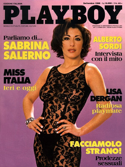 Playboy Italy September 1998 magazine back issue Playboy (Italy) magizine back copy Playboy Italy magazine September 1998 cover image, with Sabrina Salerno on the cover of the magazine