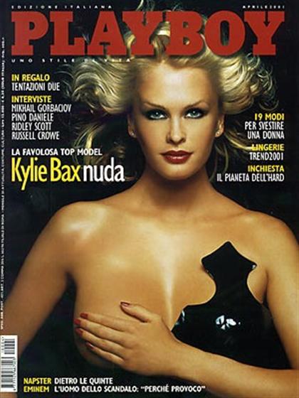 Playboy Italy April 2001 magazine back issue Playboy (Italy) magizine back copy Playboy Italy magazine April 2001 cover image, with Kylie Bax on the cover of the magazine