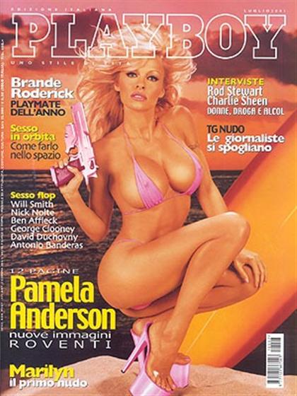 Playboy Italy July 2001 magazine back issue Playboy (Italy) magizine back copy Playboy Italy magazine July 2001 cover image, with Pamela Anderson on the cover of the magazine