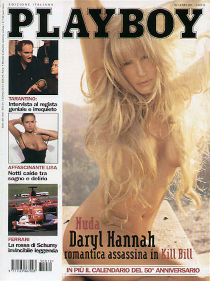 Playboy Italy December 2003 magazine back issue Playboy (Italy) magizine back copy Playboy Italy magazine December 2003 cover image, with Daryl Hannah, Quentin Tarantino, Unknown, Mic
