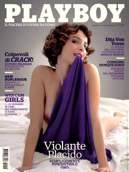 Playboy Italy February 2009 magazine back issue Playboy (Italy) magizine back copy Playboy Italy magazine February 2009 cover image, with Violante Placido on the cover of the magazine
