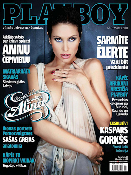 Playboy (Latvia) March 2011 magazine back issue Playboy (Latvia) magizine back copy Playboy (Latvia) magazine March 2011 cover image, with Alína Mičune on the cover of the magazin