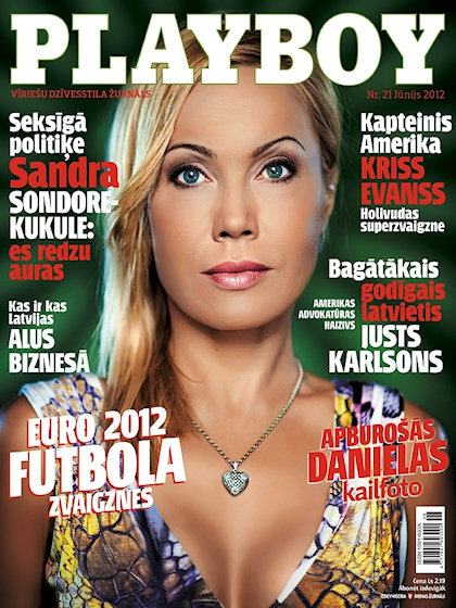 Playboy (Latvia) June 2012 magazine back issue Playboy (Latvia) magizine back copy Playboy (Latvia) magazine June 2012 cover image, with Sandra Sondore-Kukule on the cover of the maga
