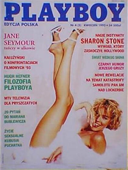 Playboy (Poland) April 1993 magazine back issue Playboy (Poland) magizine back copy Playboy (Poland) magazine April 1993 cover image, with Sharon Stone on the cover of the magazine