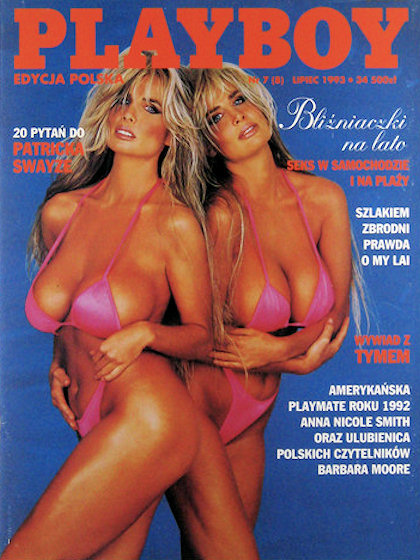 Playboy (Poland) July 1993 magazine back issue Playboy (Poland) magizine back copy Playboy (Poland) magazine July 1993 cover image, with Shane Barbi, Sia Barbi on the cover of the mag