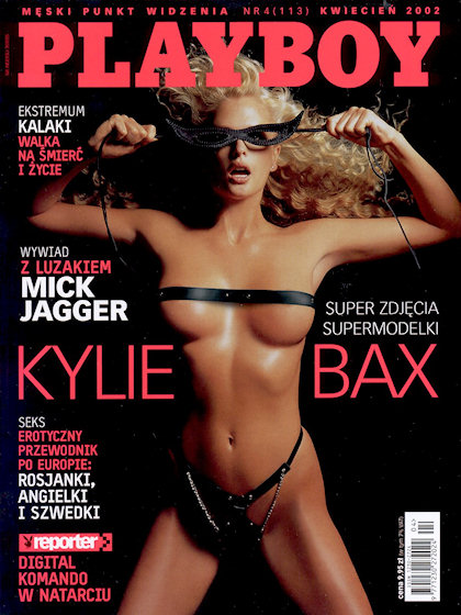 Playboy (Poland) April 2002 magazine back issue Playboy (Poland) magizine back copy Playboy (Poland) magazine April 2002 cover image, with Kylie Bax on the cover of the magazine