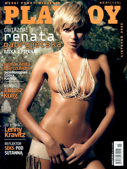 Playboy (Poland) November 2002 magazine back issue Playboy (Poland) magizine back copy Playboy (Poland) magazine November 2002 cover image, with Renata Gabryjelska on the cover of the mag
