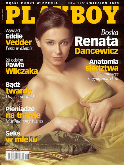 Playboy (Poland) April 2003 magazine back issue Playboy (Poland) magizine back copy Playboy (Poland) magazine April 2003 cover image, with Renata Dancewicz on the cover of the magazine
