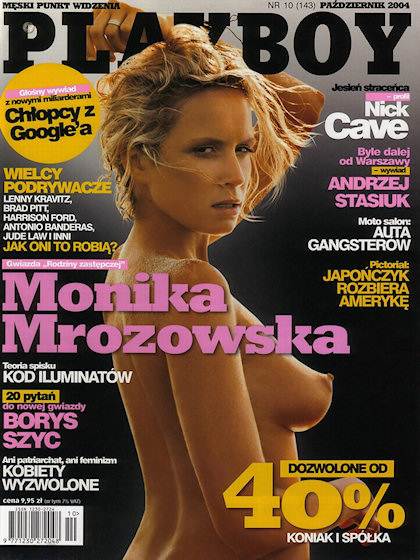 Playboy (Poland) October 2004 magazine back issue Playboy (Poland) magizine back copy Playboy (Poland) magazine October 2004 cover image, with Monika Mrozowska on the cover of the magazi