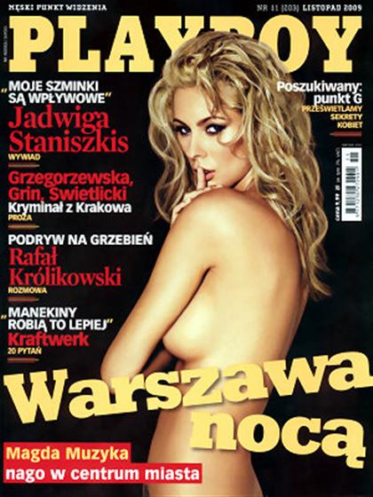 Playboy (Poland) November 2009 magazine back issue Playboy (Poland) magizine back copy Playboy (Poland) magazine November 2009 cover image, with Magdalena Muzyka on the cover of the magaz