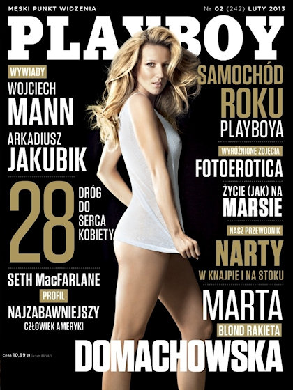 Playboy (Poland) February 2013 magazine back issue Playboy (Poland) magizine back copy Playboy (Poland) magazine February 2013 cover image, with Marta Domachowska on the cover of the maga