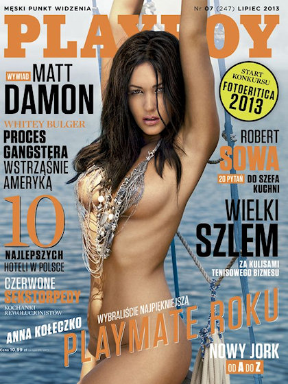 Playboy (Poland) July 2013 magazine back issue Playboy (Poland) magizine back copy Playboy (Poland) magazine July 2013 cover image, with Anna Kołeczko on the cover of the magazin