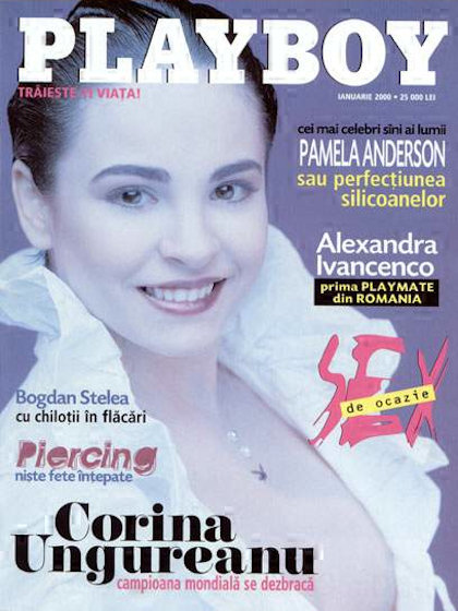 Playboy (Romania) January 2000 magazine back issue Playboy (Romania) magizine back copy Playboy (Romania) magazine January 2000 cover image, with Corina Ungureanu on the cover of the magaz