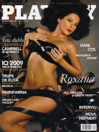 Playboy (Romania) December 2008 magazine back issue Playboy (Romania) magizine back copy Playboy (Romania) magazine December 2008 cover image, with Roxana Ungureanu on the cover of the maga
