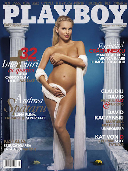 Playboy (Romania) May 2009 magazine back issue Playboy (Romania) magizine back copy Playboy (Romania) magazine May 2009 cover image, with Andreea Spătaru on the cover of the magaz