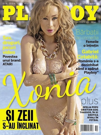 Playboy (Romania) October 2012 magazine back issue Playboy (Romania) magizine back copy Playboy (Romania) magazine October 2012 cover image, with Xonia on the cover of the magazine
