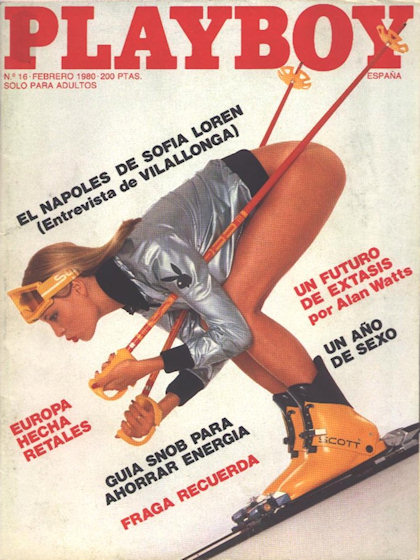 Playboy (Spain) February 1980 magazine back issue Playboy (Spain) magizine back copy Playboy (Spain) magazine February 1980 cover image, with Unknown on the cover of the magazine