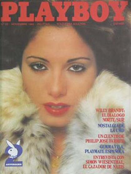 Playboy (Spain) November 1980 magazine back issue Playboy (Spain) magizine back copy Playboy (Spain) magazine November 1980 cover image, with Gemma Vila on the cover of the magazine