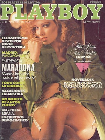 Playboy (Spain) April 1984 magazine back issue Playboy (Spain) magizine back copy Playboy (Spain) magazine April 1984 cover image, with Daniela Colombi on the cover of the magazine