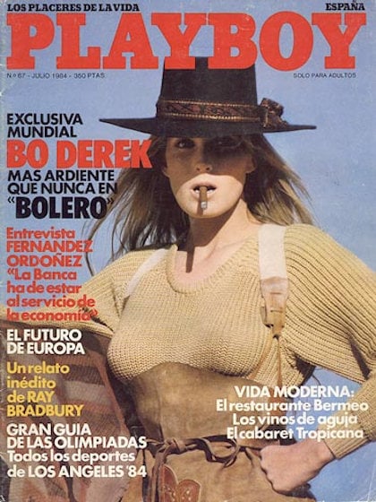 Playboy (Spain) July 1984 magazine back issue Playboy (Spain) magizine back copy Playboy (Spain) magazine July 1984 cover image, with Bo Derek on the cover of the magazine