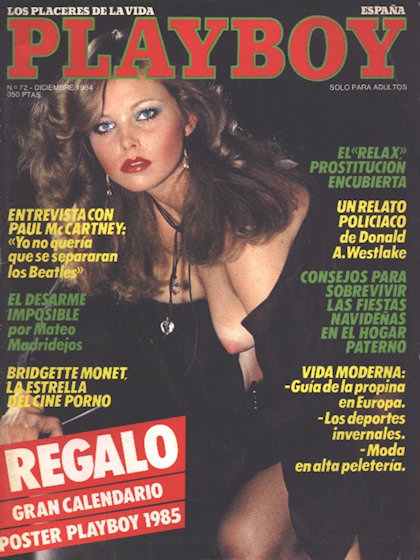 Playboy (Spain) December 1984 magazine back issue Playboy (Spain) magizine back copy Playboy (Spain) magazine December 1984 cover image, with Unknown on the cover of the magazine