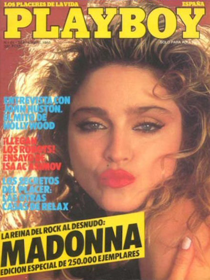 Playboy (Spain) September 1985 magazine back issue Playboy (Spain) magizine back copy Playboy (Spain) magazine September 1985 cover image, with Madonna (Louise Ciccone) on the cover of t