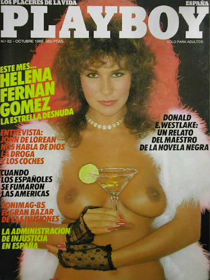 Playboy (Spain) October 1985 magazine back issue Playboy (Spain) magizine back copy Playboy (Spain) magazine October 1985 cover image, with Helena Fernán-Gómez on the cover of the maga