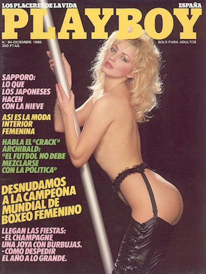 Playboy (Spain) December 1985 magazine back issue Playboy (Spain) magizine back copy Playboy (Spain) magazine December 1985 cover image, with Unknown on the cover of the magazine