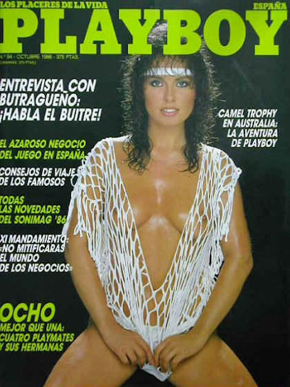 Playboy (Spain) October 1986 magazine back issue Playboy (Spain) magizine back copy Playboy (Spain) magazine October 1986 cover image, with Unknown on the cover of the magazine