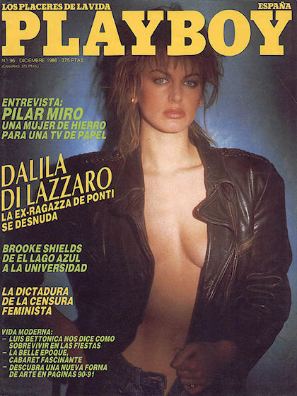 Playboy (Spain) December 1986 magazine back issue Playboy (Spain) magizine back copy Playboy (Spain) magazine December 1986 cover image, with Dalila di Lazzaro on the cover of the magaz