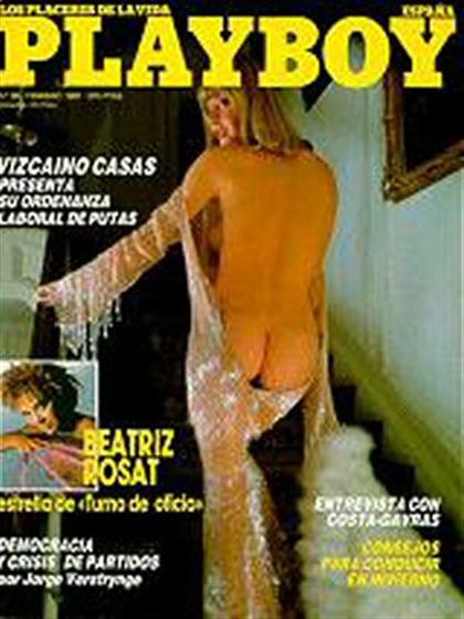 Playboy (Spain) February 1987 magazine back issue Playboy (Spain) magizine back copy Playboy (Spain) magazine February 1987 cover image, with Monique St Pierre, Beatriz Rosat on the cov