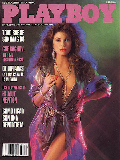 Playboy (Spain) September 1988 magazine back issue Playboy (Spain) magizine back copy Playboy (Spain) magazine September 1988 cover image, with Cynthia Kaye on the cover of the magazine