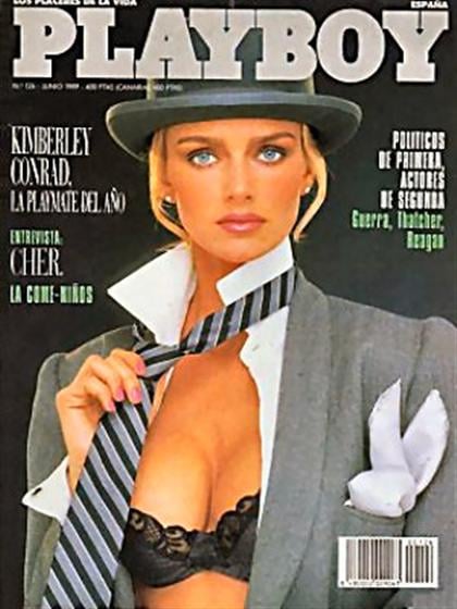 Playboy (Spain) # 126, June 1989 magazine back issue Playboy (Spain) magizine back copy Playboy (Spain) magazine June 1989 cover image, with Kimberley Conrad (Kimberley Hefner) on the cove