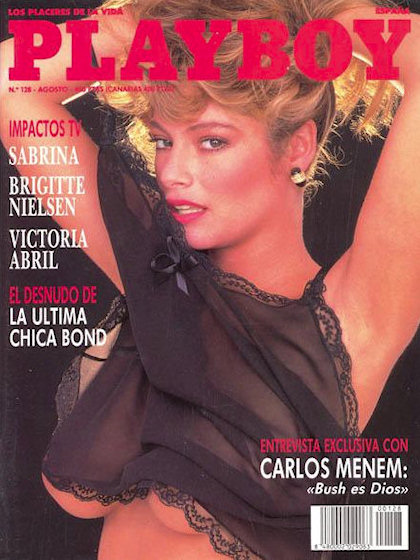 Playboy (Spain) # 128, August 1989 magazine back issue Playboy (Spain) magizine back copy Playboy (Spain) magazine August 1989 cover image, with India Allen on the cover of the magazine