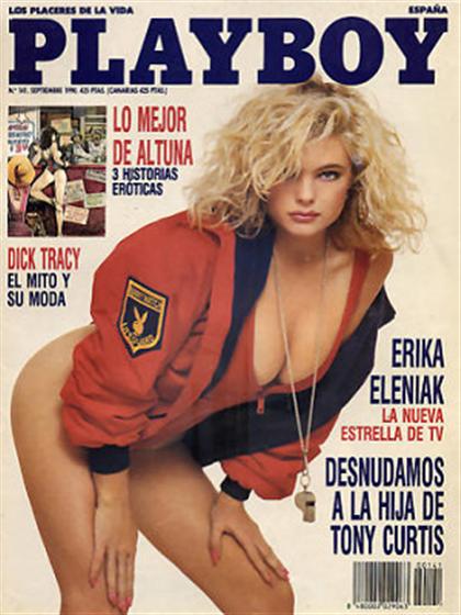 Playboy (Spain) September 1990 magazine back issue Playboy (Spain) magizine back copy Playboy (Spain) magazine September 1990 cover image, with Erika Eleniak on the cover of the magazine