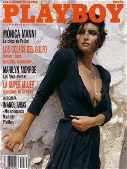 Playboy (Spain) November 1990 magazine back issue Playboy (Spain) magizine back copy Playboy (Spain) magazine November 1990 cover image, with Monica Manni on the cover of the magazine