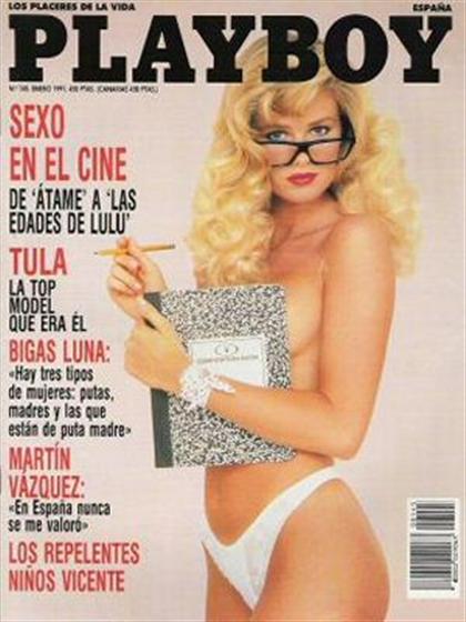 Playboy (Spain) January 1991 magazine back issue Playboy (Spain) magizine back copy Playboy (Spain) magazine January 1991 cover image, with Melissa Evridge on the cover of the magazine