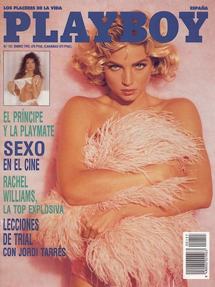 Playboy (Spain) January 1992 magazine back issue Playboy (Spain) magizine back copy Playboy (Spain) magazine January 1992 cover image, with Rachel Williams, Teri Weigel on the cover of