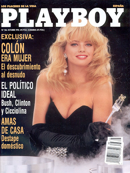Playboy (Spain) October 1992 magazine back issue Playboy (Spain) magizine back copy Playboy (Spain) magazine October 1992 cover image, with Margie Murphy on the cover of the magazine
