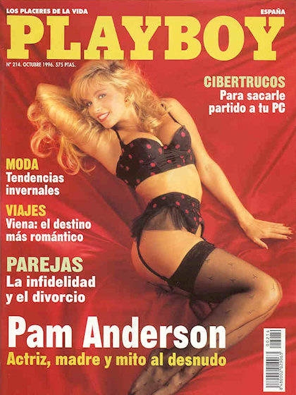 Playboy (Spain) October 1996 magazine back issue Playboy (Spain) magizine back copy Playboy (Spain) magazine October 1996 cover image, with Pamela Anderson on the cover of the magazine