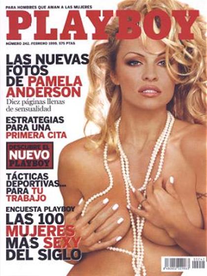 Playboy (Spain) February 1999 magazine back issue Playboy (Spain) magizine back copy Playboy (Spain) magazine February 1999 cover image, with Pamela Anderson on the cover of the magazin