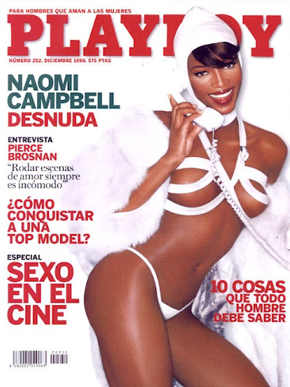 Playboy (Spain) December 1999 magazine back issue Playboy (Spain) magizine back copy Playboy (Spain) magazine December 1999 cover image, with Naomi Campbell on the cover of the magazine
