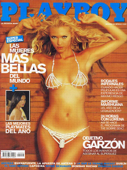 Playboy (Spain) February 2005 magazine back issue Playboy (Spain) magizine back copy Playboy (Spain) magazine February 2005 cover image, with Olga Gerakidou, Tiffany Fallon on the cover