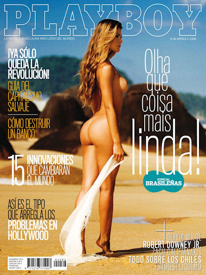 Playboy (Spain) January 2011 magazine back issue Playboy (Spain) magizine back copy Playboy (Spain) magazine January 2011 cover image, with Karina Flores on the cover of the magazine