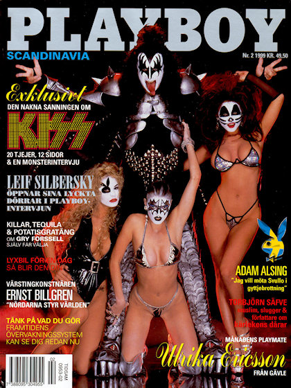 Playboy (Sweden) March 1999 magazine back issue Playboy (Sweden) magizine back copy Playboy (Sweden) magazine March 1999 cover image, with Gene Simmons, Robin Sullivan, Jeannie Millar,