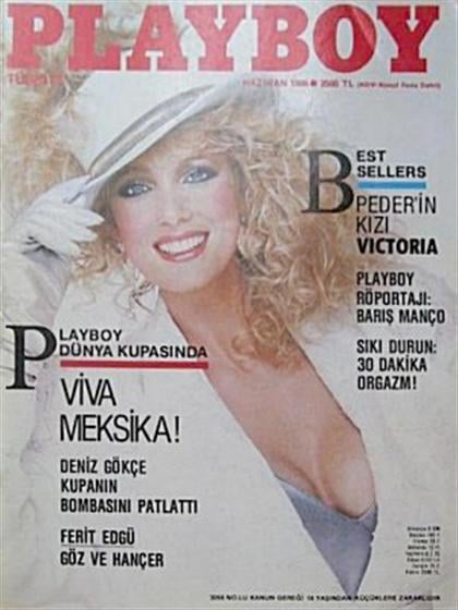 Playboy (Turkey) June 1986 magazine back issue Playboy (Turkey) magizine back copy Playboy (Turkey) magazine June 1986 cover image, with Kathy Shower on the cover of the magazine