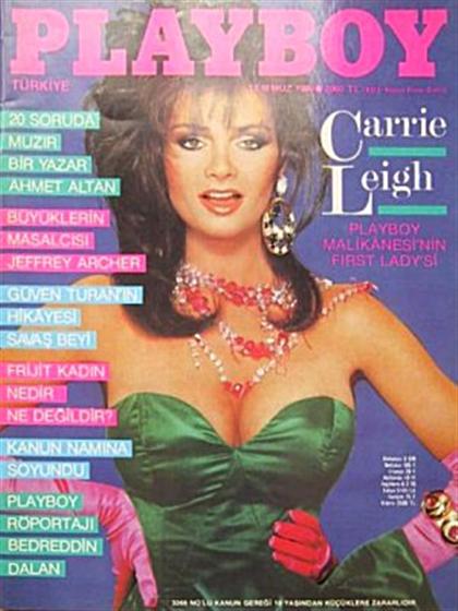 Playboy (Turkey) July 1986 magazine back issue Playboy (Turkey) magizine back copy Playboy (Turkey) magazine July 1986 cover image, with Carrie Lee (Carrie Leigh) on the cover of the 